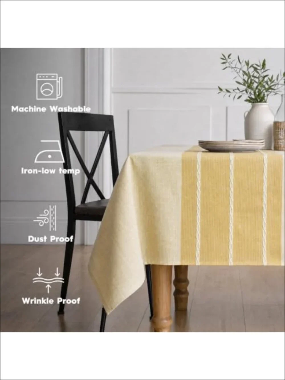 Rustic Burlap Tablecloth 60x84 Rectangular Spun Polyester Dining